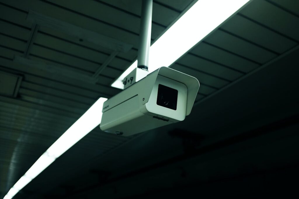 A White and Black CCTV Camera